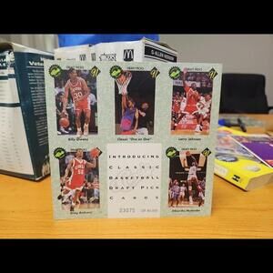 1991 Classic Basketball Draft Pick Collection Promo Card Sheet  #/40,000